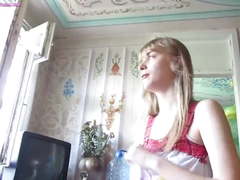 Shy Russian Blonde Teen Suck Cock On Cam At Home POV