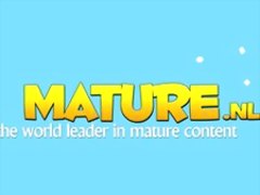 Brunette MILF masturbating on the pouffe