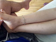 Gf's small feets on my bulge, Feet massage