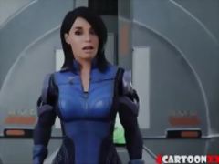 Mass Effect Liara rides huge dick cowgirl style